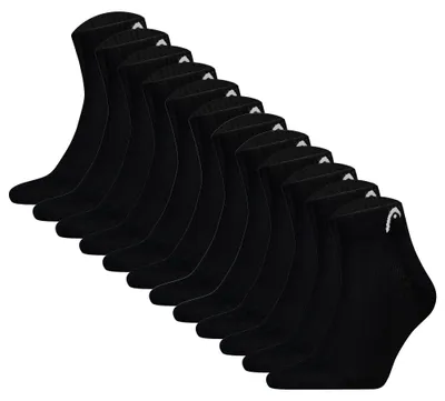 Produktbild von HEAD Unisex Quarter Socken, 12er Pack - All Sports Training Quarter 12P, Logo, einfarbig Schwarz 39-42