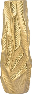 BELIANI Dekovase Gold Dekoration aus Steinzeug 37 cm Höhe in außergewöhnlichem Design Wohnaccessoires Pflegeleicht Modern