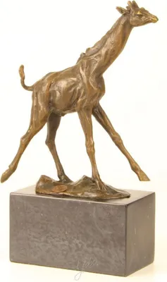 Obrázok produktu pre Casa Padrino luxusná bronzová socha žirafa bronzová / zlatá / sivá 18 x 7,4 x v. 25,9 cm - bronzová figúra