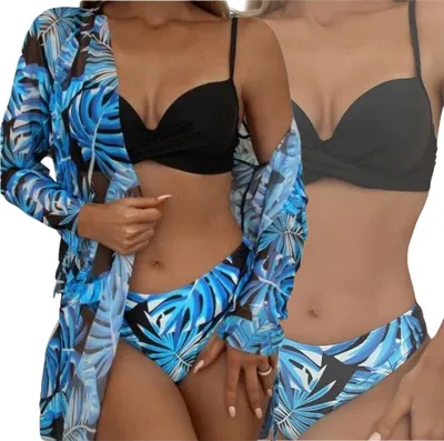 Zdjęcie produktu dla Egzotyczny strój kostium komplet kąpielowy dwuczęściowy stringi push up XL