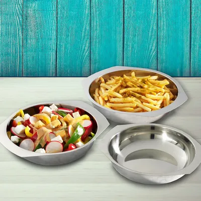Image de Acier inoxydable Set de 3 saladiers Saladier Snacks Bol