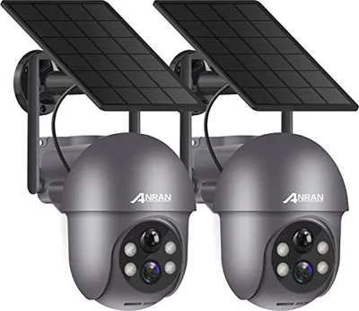 Produktbild von Anran 2k Überwachungskamera Outdoor Batterie WLAN, 360 Grad drahtloser Solarpanel, PIR-Bewegungssensor-Flutlicht, 2-Wege-Audio, Nacht