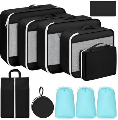 Produktbild von Famanu Kofferorganizer 11-teilig - Schwarz