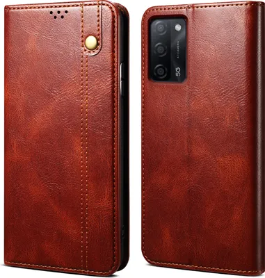 Image de Etui pour OPPO A55 5G, étui en cuir avec fonction stand rouge