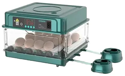 Zdjęcie produktu dla Inkubator do jaj, automatyczny obracacz jaj, kontrola wilgotności, 15 jaj, wtyczka EU