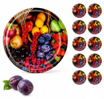 Produktbild von 100x Obstmotiv Schraubdeckel für Gläser Ø82mm 6-fach Robust