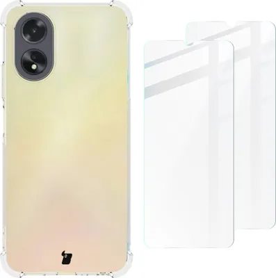 Produktbild von Bizon Case Clear Pack Hülle + 2x Glas für Oppo A38 4G, transparent