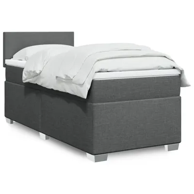 Produktbild von Möbel Boxspringbett mit Matratze Dunkelgrau 80x200 cm Stoff - Polsterbett 3288009