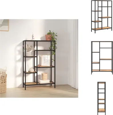 Obrázok produktu pre vidaXL Regál na knihy 80x30x120 cm materiál na báze ocele a dreva - Regály a knižnice