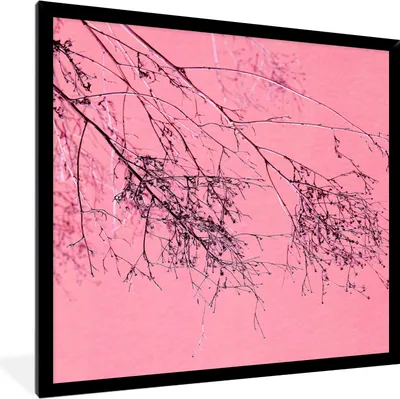 Produktbild von MuchoWow® Gerahmtes Poster Blumen - Zweige - Sommer 40x40 cm - Poster mit Schwarzem Bilderrahmen Wandposter Rahmen Foto Bilder - Mit Rahmen - Wanddekoration Schlafzimmer