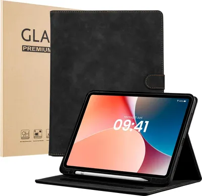 Produktbild von LBH Tablet Schutzhülle + 2x 9H Display Glas für Apple iPad Pro 8. Gen (M5) 2025 11 Zoll Cover Case Schutz Tablet Farbe: Schwarz