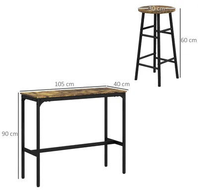 Produktbild von Bistrotisch – Stehtisch – Hoher Tisch – Barset – Bistro-Set – Industriedesign