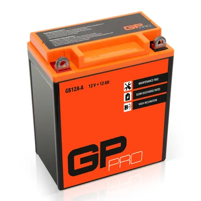Produktbild von GP-PRO Gel-Batterie 12V 12Ah GB12A-A Motorradbatterie, wartungsfrei versiegelt vorgeladen kompatibel mit YB12A-A / YB12A-B / 51211 / CB12A-A / EB12A-A