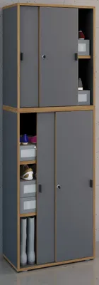 Produktbild von VCM Holz Büroschrank Ordner Aktenschrank Büromöbel Schrank Salia 5-fach Breite 60 cm Schiebetüren