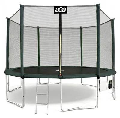 Immagine prodotto di Aga SPORT PRO Trampolino 430 cm Verde scuro + rete di protezione + scala + tasca per le scarpe