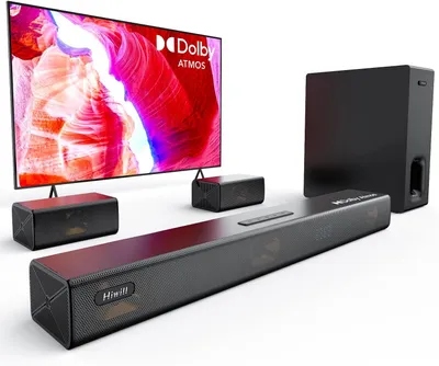 Immagine prodotto di 5.1 Soundbar Dolby Atmos - Sistema audio surround - Altoparlante per home theater - Subwoofer wireless - Sistema audio per televisore