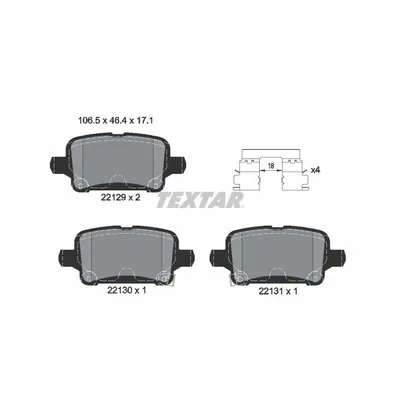 Produktbild von Textar Bremsbeläge hinten für Opel Astra K