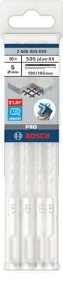 Zdjęcie produktu dla Wiertarka udarowa PRO SDS plus-5X, 5 x 100 x 160 mm, 10 szt.