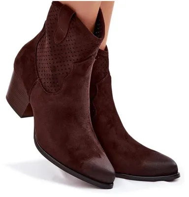 Produktbild von Damenschuhe mit Lochmuster Cowboy Boots Vinceza 58150 Schokoladenbraun 37