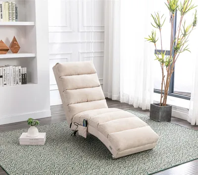 Produktbild von MODFU Massagestuhl Massagesessel Relaxsessel Loungesessel Indoor mit Fernbedienung mit 5 Modi für Schlafzimmer Büro und Wohnzimmer Beige