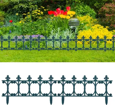 Image de The Living Store Bordures de pelouse 16 pcs. Vert 10 m PP