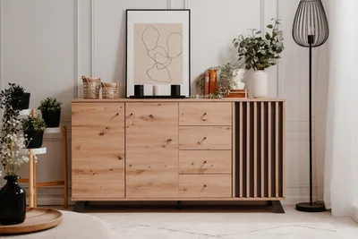 Produktbild von Sideboard "Medan 51C" in Artisan Oak / Anthrazit. Abmessungen (BxHxT) 160x85x40 cm