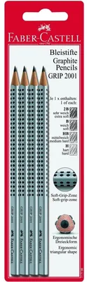 Obrázok produktu pre FABER-CASTELL Bleistift Grip 2001 (H HB B 2B) BK 4 Stk.