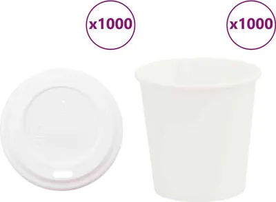 Obrázok produktu pre papierové šálky na kávu s viečkom 1000 ks 4oz 100ml