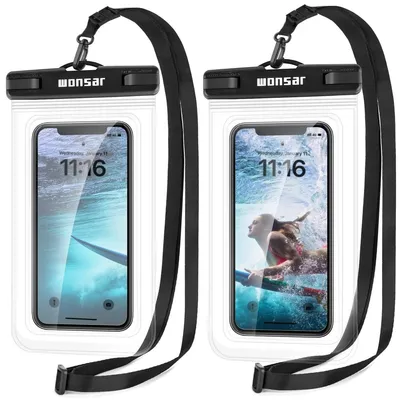 Produktbild von Wasserdichte Handyhülle Smartphonehülle Handytasche - Universal bis 7,5 Zoll - IPX8 - 2 Stück - Strandtasche
