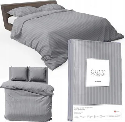 Zdjęcie produktu dla Deco4Home pościel Satin Pure | 180x200cm | Szary