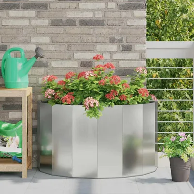 Zdjęcie produktu dla Maison Exclusive – donica srebrna 90 x 45 x 50 cm Stal ocynkowana