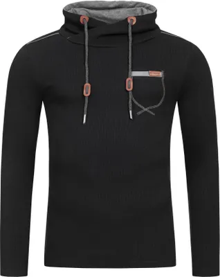 Produktbild von Red Bridge Herren Pullover Sweatshirt High Collar Slim Fit Schwarz S