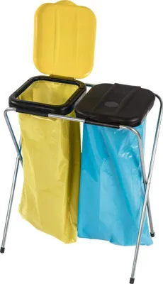 Image de Conteneurs à couvercle - 2 x 120 litres, noir/jaune