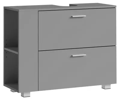 Produktbild von VASAGLE Waschbeckenunterschrank, 2 Schubladen, 80 x 30 x 64 cm – Grau, mit offenen Fächern