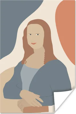 Produktbild von MuchoWow® Poster Pastell - Mona Lisa - Flecken 60x90 cm - Wanddekoration