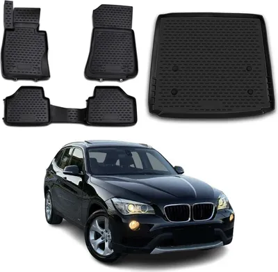 Obrázek produktu pro Sada podlahových rohoží a vložek do kufru pro BMW X1 E84 2009-2015 gumové TPE černé 5x