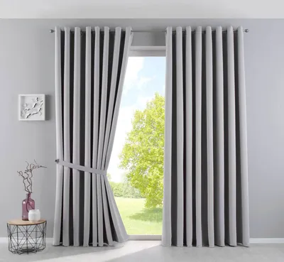 Produktbild von Vorhänge Blickdicht »NewYork« Grau HxB 225x295 cm 2er-Pack Thermo-Gardinen Verdunkelungsvorhang Blackout Ösen schalldämmend UV-Schutz Raffhalter, 201920600-2