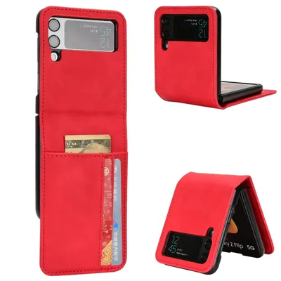 Immagine prodotto di Custodia protettiva per Samsung Galaxy Z Flip3 Flip4 5G, cover posteriore, bumper, etui trasparente, colore: rosso, modello: Samsung Galaxy Z Flip4 5G