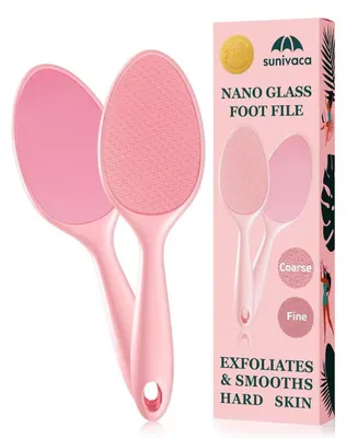 Produktbild von Glas-Hornhautentferner 2-seitig für Füße, Rosa