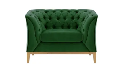 Produktbild von SLF24 - Sessel Chesterfield Modern Wood - dunkelgrün - Velluto 10