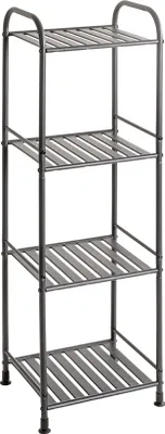 Produktbild von Regal >59824< 4 Ablagen, in anthrazit, Metall, Stahlrohr - 33x108x28cm (BxHxT)
