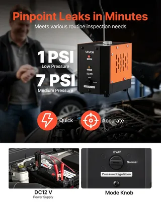 Obrázek produktu pro Detektor úniku pro automobily, zařízení pro diagnostiku systému EVAP s DC 12V, včetně vestavěné vzduchové pumpy, s nastavitelným tlakem. Určeno pro diagnostiku palivových systémů u automobilů, motocyklů a lodí
