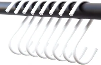 Imagen del producto de Ganchos de acero inoxidable, 90 x 45 mm, juego de 8 unidades, para cocina y baño