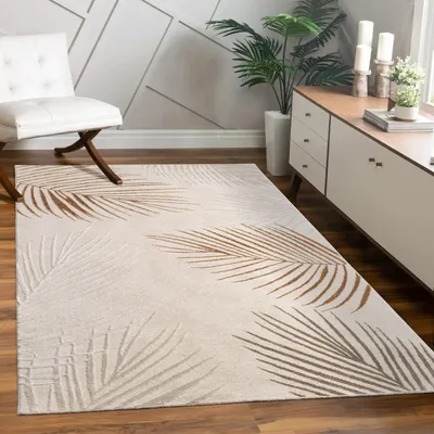 Produktbild von Teppich Wohnzimmer Kurzflor Blätter Floral Regenbogen Geometrisch Grösse 200x290 cm