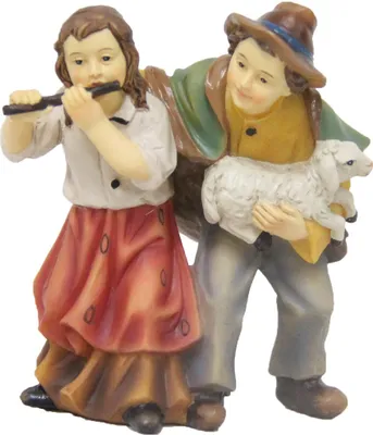 Produktbild von FADEDA Kinderpärchen  / Höhe:7 cm / handbemalt / detailgetreue Krippen Figuren - Weihnachten Tisch Dekoration Krippe Zubehör