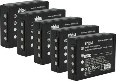 Produktbild von vhbw 5x Akku Ersatz für HBC Hub05AA, FuB05XL, FuB5AA, Fub9NM für Industrie-Funkfernsteuerung Fernbedienung (2000 mAh, 6 V, NiMH) - Schwarz