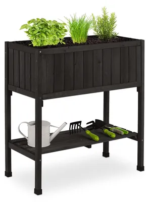 Productafbeelding van Moestuinbak - Op poten - 80 x 74 x 38 cm - Zwart