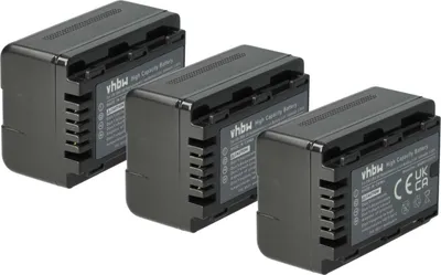 Produktbild von vhbw 3x Akku kompatibel mit Panasonic HC-W858, HC-V707, HC-V707EG-K, HC-V707EG-S, HC-W878 Videokamera Camcorder (1600 mAh, 3,6 V, Li-Ion) + Infochip