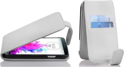 Produktbild von Cadorabo Schutzhülle für LG G3 Hülle in Weiß Flip Etui Handyhülle Case Cover Kunstleder