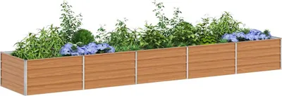 Produktbild von Hochbeet Hellbraun 400 x 80 x 45 cm Verzinkter Stahl
